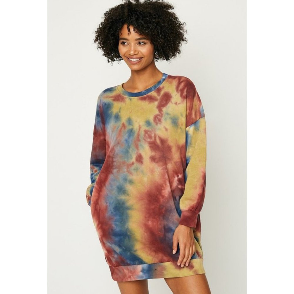 NWT Hayden Los Angeles Tie Dye Sweatshirt Dress
